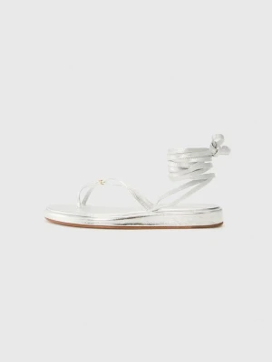 Sandały z cholewką Tory Burch srebrny