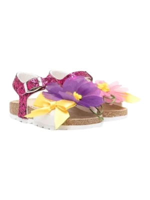 Sandaly z Glitterem i Kwiatami Monnalisa
