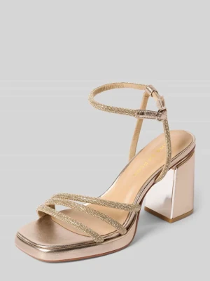 Sandały z obszyciem kamieniami stras Alma en Pena