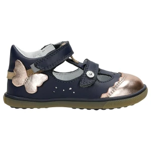 Sandały zabudowane Bartek dla dziewcząt granatowo złoty w 81798 029 p47121