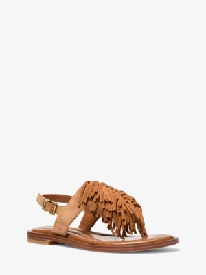 Sandały zamszowe z frędzlami Indra Michael Kors BRĄZOWY (Brązowy)