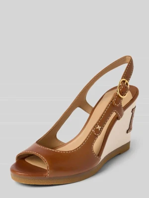 Sandały ze skóry z detalem z logo model ‘RONI’ Lauren Ralph Lauren