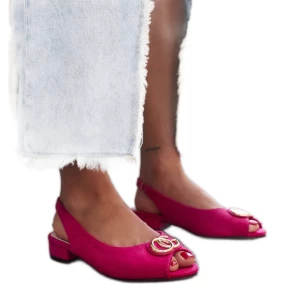 Sandały ze skórzaną wkładką Warda różowe Inna marka