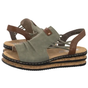 Sandały Zielone 62962-52 Green (RI257-c) Rieker