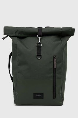 Sandqvist plecak Dante Vegan kolor zielony duży gładki SQA2287