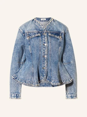 Sandro Bluzka Jeansowa Z Ozdobnymi Perełkami I Kamieniami blau