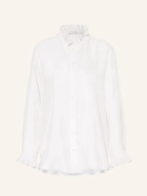 Sandro Bluzka Jedwabna Z Falbankami weiss