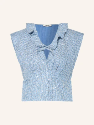 Sandro Bluzka Z Cekinami I Ozdobnymi Perełkami blau