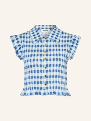 Sandro Bluzka Z Falbanami blau