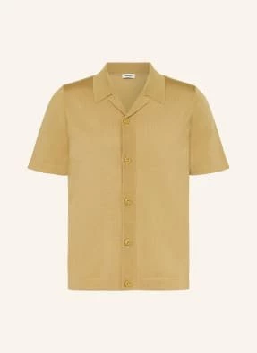 Sandro Dzianinowa Koszula Z Klapami Extra Slim Fit beige