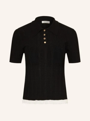 Sandro Dzianinowa Koszulka Polo schwarz