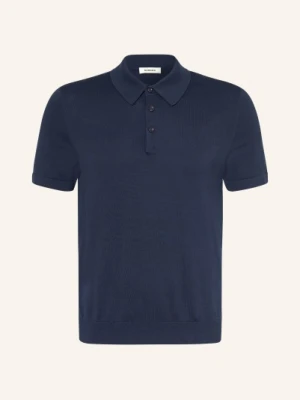 Sandro Dzianinowa Koszulka Polo Z Jedwabiem blau