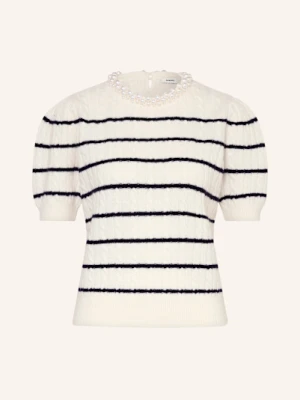 Sandro Dzianinowa Koszulka Z Ozdobnymi Perełkami weiss