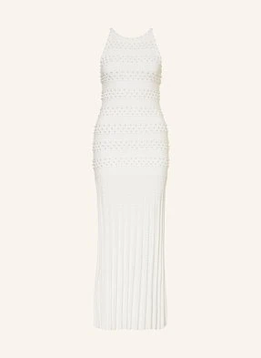 Sandro Dzianinowa Sukienka Z Ozdobnymi Koralikami weiss