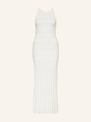 Sandro Dzianinowa Sukienka Z Ozdobnymi Koralikami weiss