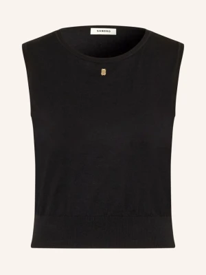 Sandro Dzianinowy Top schwarz CZARNY
