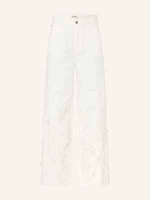 Sandro Dżinsy Z Szerokimi Nogawkami I Dziurkami weiss
