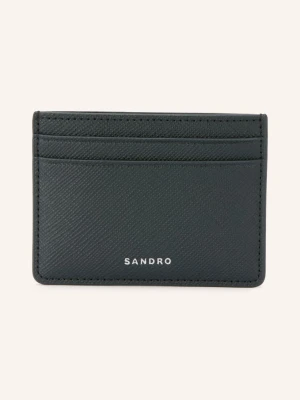 Sandro Etui Na Karty Ze Skóry Saffiano gruen CZIEMNOSZARY