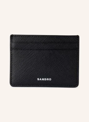 Sandro Etui Na Karty Ze Skóry Saffiano schwarz