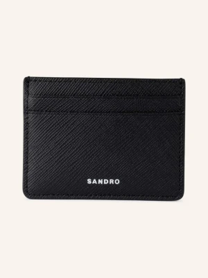 Sandro Etui Na Karty Ze Skóry Saffiano schwarz CZARNY