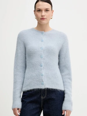 Sandro Ferrone kardigan z dodatkiem alpaki damski kolor niebieski S9YBFNESPOLO