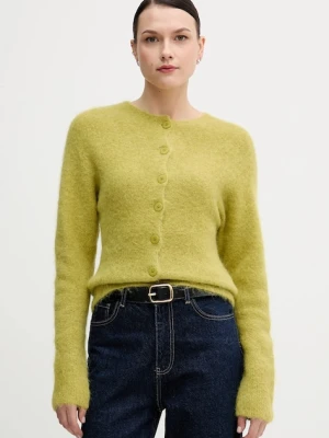 Sandro Ferrone kardigan z dodatkiem alpaki damski kolor zielony S9YBFNESPOLO
