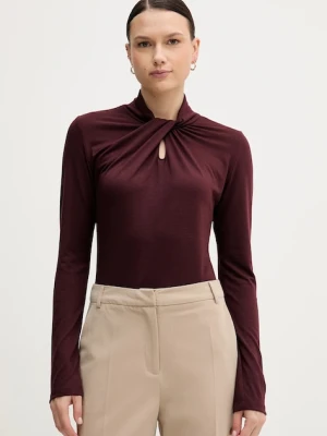 Sandro Ferrone longsleeve kolor bordowy z półgolfem S98YBFSENSO