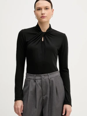 Sandro Ferrone longsleeve kolor czarny z półgolfem S98YBFSENSO