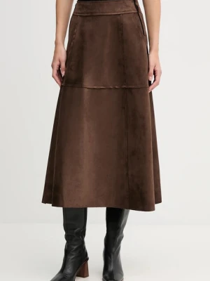 Sandro Ferrone spódnica kolor brązowy midi rozkloszowana S48YBFLIN