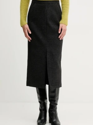 Sandro Ferrone spódnica kolor zielony midi prosta S23YBFBLOGGER