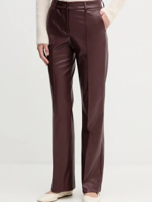 Sandro Ferrone spodnie damskie kolor bordowy dzwony high waist S15YBFDENISE