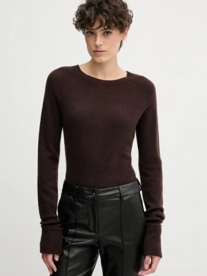 Sandro Ferrone sweter wełniany damski kolor brązowy lekki S9YBFNOCE