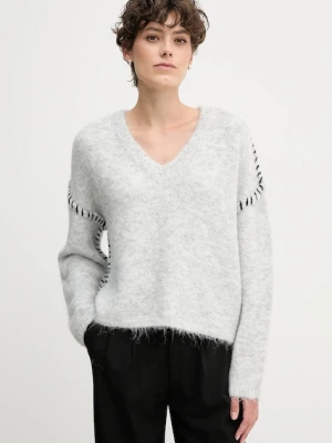 Sandro Ferrone sweter z domieszką wełny damski kolor szary S87YBFGAL