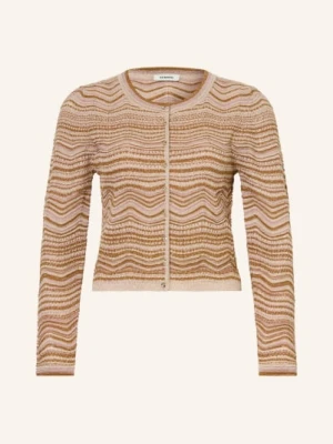 Sandro Kardigan Z Błyszczącą Przędzą braun