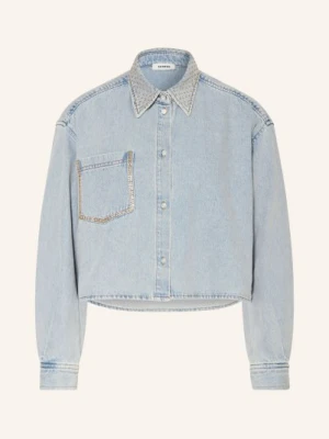 Sandro Koszula Jeansowa Z Kamieniami Ozdobnymi blau