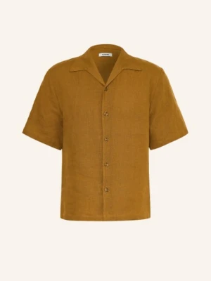Sandro Koszula Resortowa Regular Fit Z Lnu braun