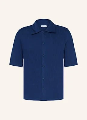 Sandro Koszula Z Krótkim Rękawem Slim Fit Z Plisami blau