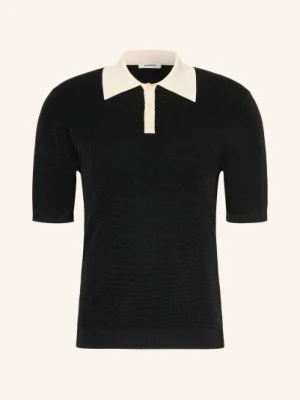 Sandro Koszulka Polo Z Dzianiny schwarz