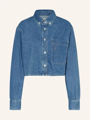 Sandro Krótka Bluzka Jeansowa blau