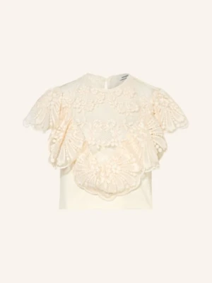 Sandro Krótka Bluzka Z Koronką gelb