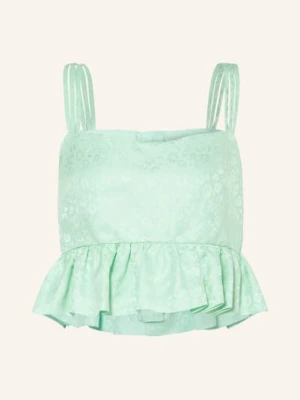 Sandro Krótka Bluzka Z Lnu gruen