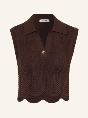 Sandro Krótki Sweter Z Dzianiny braun