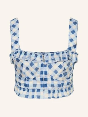 Sandro Krótki Top Z Falbanami weiss