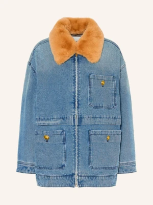 Sandro Kurtka Dżinsowa Z Odpinanym Sztucznym Futrem blau 4785 BLUE JEAN