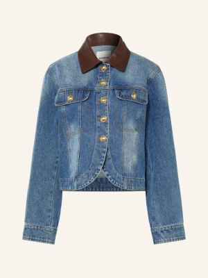 Sandro Kurtka Dżinsowa Z Wstawkami Skórzanymi blau 4785 BLUE JEAN