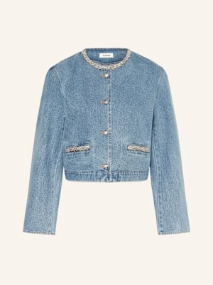 Sandro Kurtka Jeansowa Z Ozdobnymi Kamykami blau