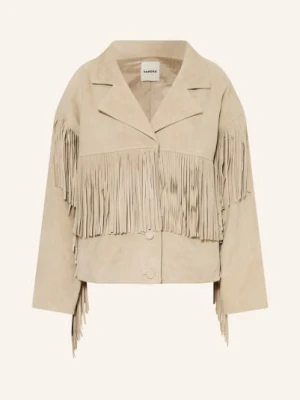 Sandro Kurtka Skórzana beige