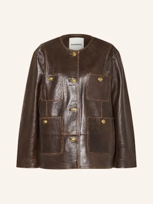 Sandro Kurtka Skórzana schwarz