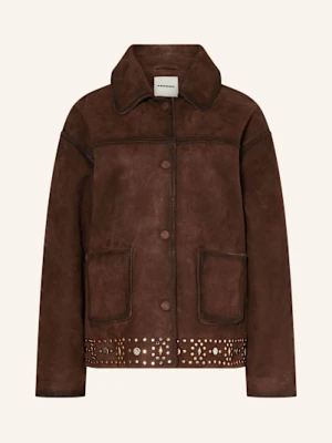 Sandro Kurtka Skórzana Z Ćwiekami braun