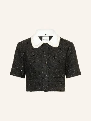 Sandro Marynarka Z Tweedu Z Odpinanym Kołnierzem schwarz